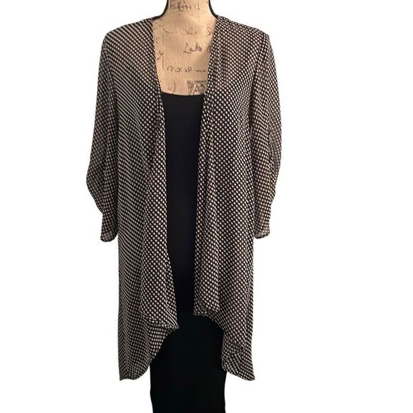 Bellatrix Accessories - EUC Bellatrix Sheer Polka Dot Print Duster Blouse - Size M